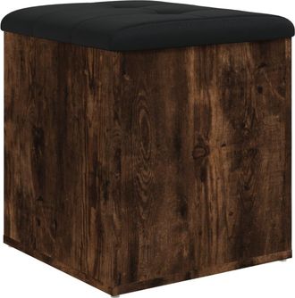 vidaXL Vidaxl - Banco Con Almacenaje Madera Ingenier&iacute;a Roble Ahumado 42x42x45cm