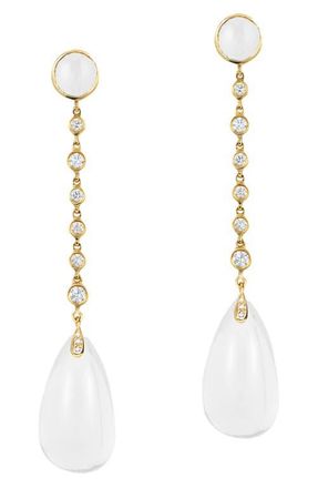 Goshwara Naughty Cabochon Drop Earrings in White at Nordstrom