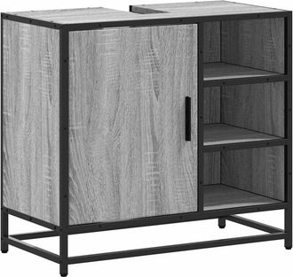 vidaXL Vidaxl - Mueble lavabo baño madera contrachapada sonoma gris 65x33x60 cm