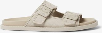 Fendi Feel Nubuck Leather Slide Sandals, Brand Size 8 ( US Size 9 )