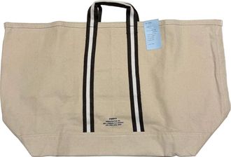 Puebco Vacation College Tote Bag in White X Brown at Nordstrom