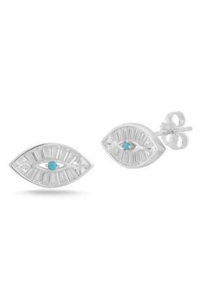 Sphera Milano Evil Eye CZ Stud Earrings in Silver at Nordstrom Rack