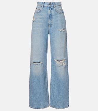 Dolce & Gabbana Distressed wide-leg jeans