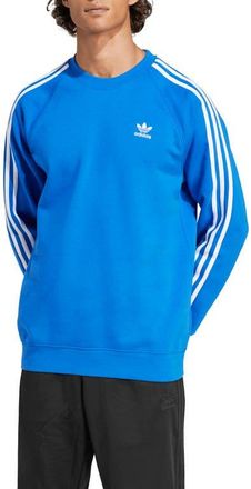 adidas Adicolor 3-Stripes Trefoil Logo Fleece Sweatshirt in Blue at Nordstrom, Size X-Large R