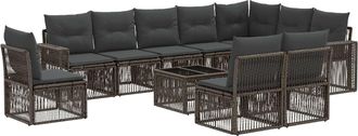 vidaXL Conjunto De Sof&aacute;s De Jard&iacute;n 11 Uds. Gris Y Gris Oscuro Vidaxl