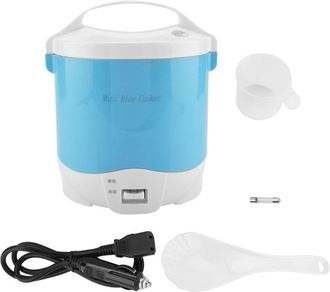 OEM Olla Arrocera De 24 V Y 180 W - 1,6 L - El&eacute;ctrica Port&aacute;til Multifuncional - Mini Olla Arrocera De Viaje - Olla Extra&iacute;ble - Vaporera Para Coche (azul)