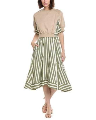 3.1 Phillip Lim 3/4 Sleeve Sweatshirt Combo Dress