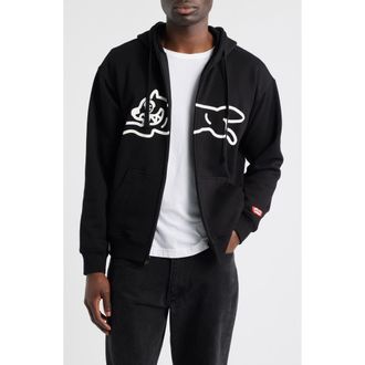 Icecream Zippy Graphic Zip Hoodie in Black at Nordstrom, Size Xx-Large