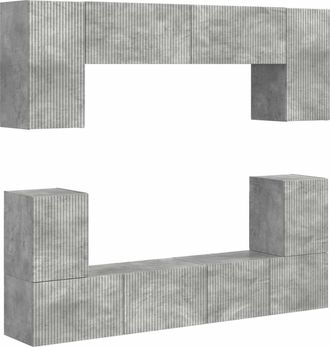 vidaXL Conjunto De Mueble De Tv 5 Uds. Gris Concreto Vidaxl