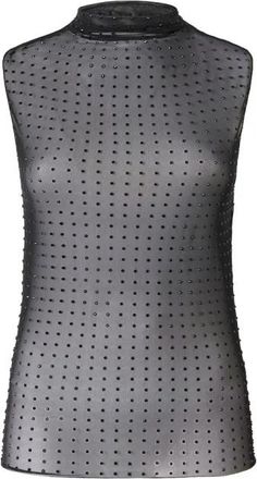 Pinko Zwarte Topkleding Aw 24 Elegant Mix - Dames - Tops zonder mouwen - Zwart - L - Nylon - Tops