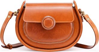 OLD TREND Begonia Genuine Leather Vintage Compact Crossbody in Caramel at Nordstrom