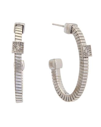 Meshmerise 18K Gold Over Silver 0.06 Ct. Tw. Diamond Earrings