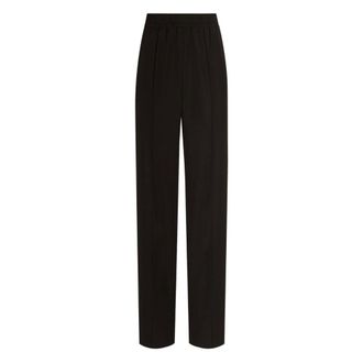 Dolce & Gabbana Broeken, Dames, Zwart, XS, Wol, Wijde Broeken