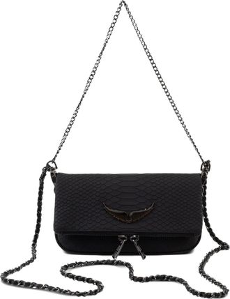 Zadig&Voltaire Borsa a tracolla con effetto pelle di serpente - Nero