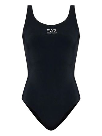 Emporio Armani logo swimsuit - women - Polyamide/Elastane - M - Black
