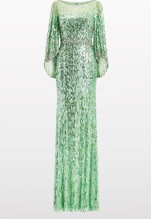 Jenny Packham Ines Sequin-Embellished Dress in Eucalyptus at Nordstrom, Size 14 Uk