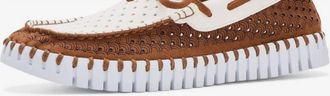 Ilse Jacobsen Womens Tulip 3082 Two-Tone Loafer In Cashew & White