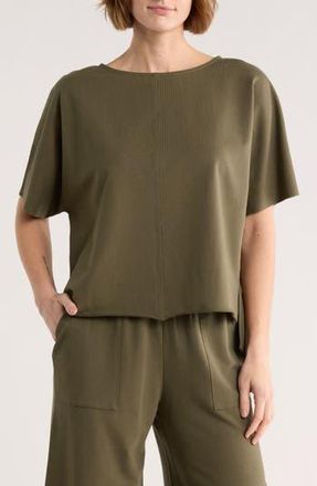 Caslon Relaxed French Terry Shirt in Olive Sarma at Nordstrom Rack, Size X-Small