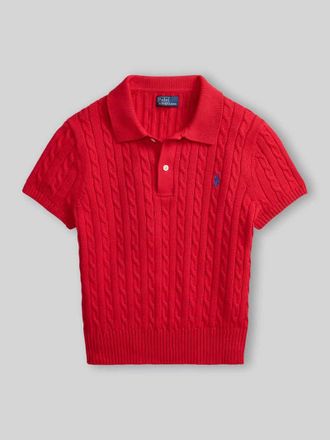 Polo Ralph Lauren Regular Fit Strick-Poloshirt aus reiner Baumwolle in Rot, Gr&ouml;&szlig;e XXL