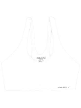 Sporty & Rich logo-print sports bra - White
