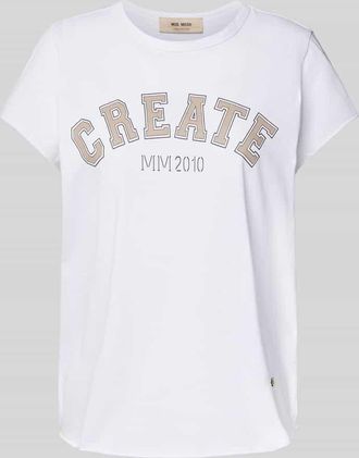 Mos Mosh T-Shirt mit Label-Print Modell Celli in Offwhite, Gr&ouml;&szlig;e XS