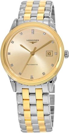 Longines Flagship Automatic Gold Tone Diamond Dial Yellow Gold PVD Steel Unisex Watch L4.974.3.37.7