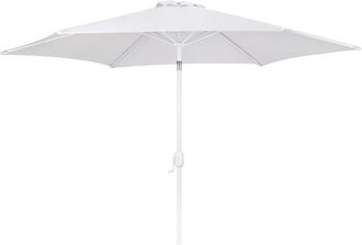 LOLAhome Parasol de jardín apertura manivela Alba blanco de aluminio