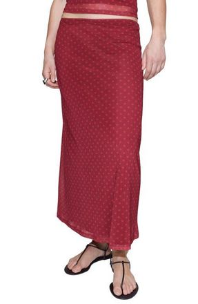 Mango Polka Dot Tulle Maxi Skirt in Red at Nordstrom, Size X-Small