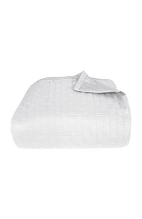 BedVoyage Luxury 100% Viscose Cooling Quilted Brick Coverlet in White at Nordstrom, Size Full
