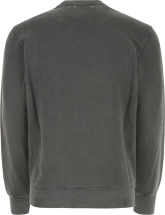Golden Goose Mens Logo-Embroidered Cotton Sweatshirt Gray Sweater
