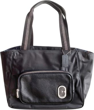Coach Black Leather Trimmed Nylon Tote Bag