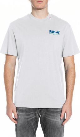 Replay T-Shirt REPLAY, Herren, Gr. XXL, natural wei&szlig;, Jersey, Obermaterial: 100% Baumwolle, bedruckt, regular fit h&uuml;ftbedeckend, Rundhals, abgesteppte Kante,
