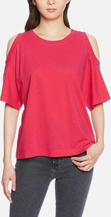 Diesel Womens DIESEL T MARIE Womens T Shirts Crew Neck Short Sleeve Cut Out Summer Party Tops - Pink - Size: 10/8