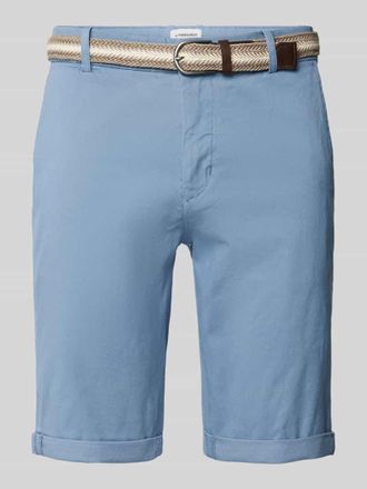 Lindbergh Lindbergh Slim Fit Bermudas mit G&uuml;rtel in Ocean, Gr&ouml;&szlig;e XXL