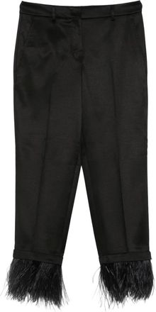 Incotex Pantaloni con finiture in piume - Nero