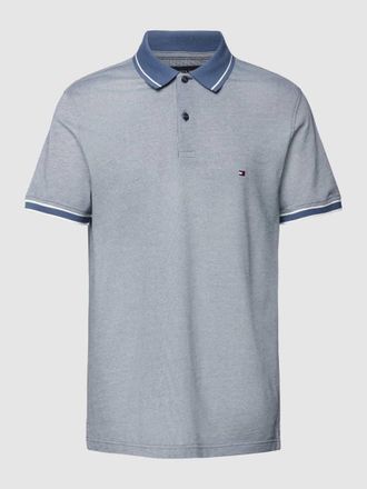 Tommy Hilfiger Poloshirt mit Logo-Stitching in Rauchblau, Größe M