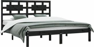 vidaXL Vidaxl - Estructura De Cama De Madera Maciza De Pino Negra 200x200 Cm
