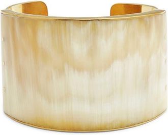 Soko Sana Horn Cuff Bracelet in Brass/Natural at Nordstrom, Size Medium