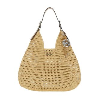 Michael Kors Shoulder Bags, female, Beige, Size: ONE SIZE Lg Hobo Shldr