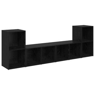 Berkfield Home with Shelf with Storage 4 pcs Black oak 72 x 35 x 36.5 cm Enginee