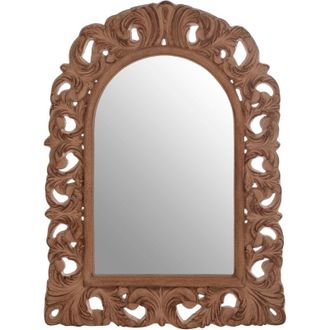 Premier Housewares Antique Brown Arc Leaf Wall Mirror