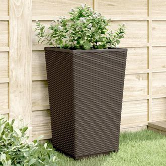 vidaXL Jardineras 2 Unidades Pp Marr&oacute;n 32,5x32,5x57 Cm Vidaxl