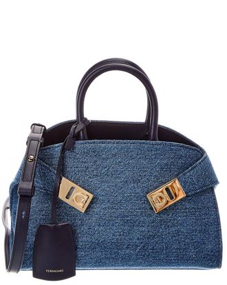Ferragamo Denim & Leather Clutch