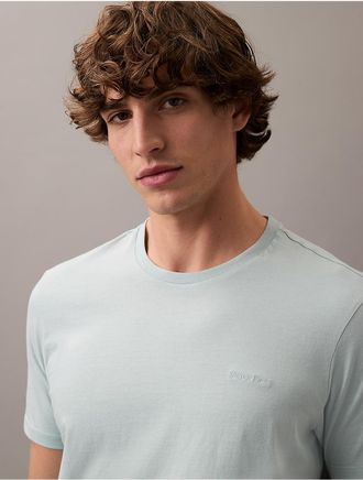 Calvin Klein Mens Liquid Touch Crewneck T-Shirt - Blue - 2XL