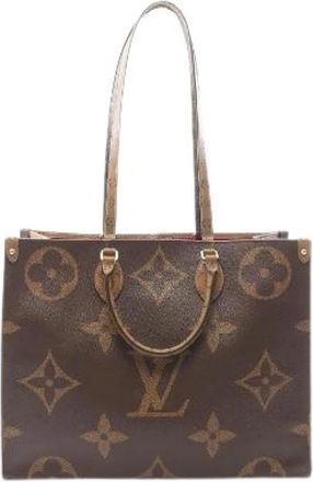 Louis Vuitton Pre-owned Onthego GM Monogram Giant Reverse Tote Bag - Dames - Vintage Shopper - Bruin - ONE Size - Vintage