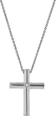LuvMyJewelry Kalyra Sterling Silver 0.01 Ct Diamond Cross Pendant in 925 Sterling Silver at Nordstrom