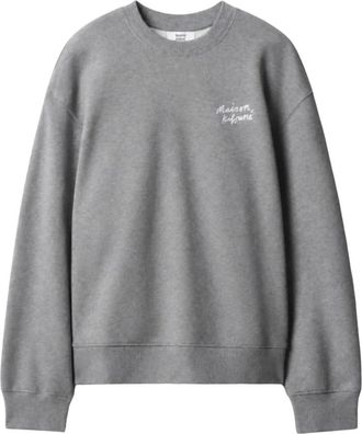Maison Kitsun&eacute; Crewneck Sweatshirt - Heren - Sweatshirts & Hoodies - Grijs - Maat: XL Katoen