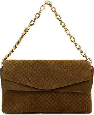 Gucci Camel Suede Large Shoulder Bag