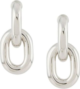 Paco Rabanne Sculptural Silver-Tone Interlocking Earrings