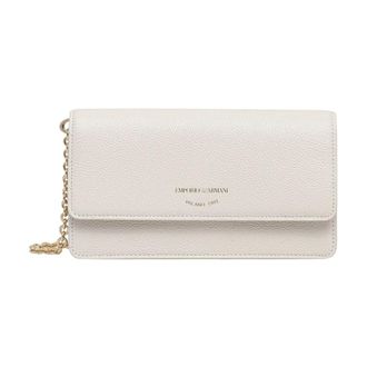 Emporio Armani Tassen, Dames, Beige, ONE Size, Katoen, Leren Clutch